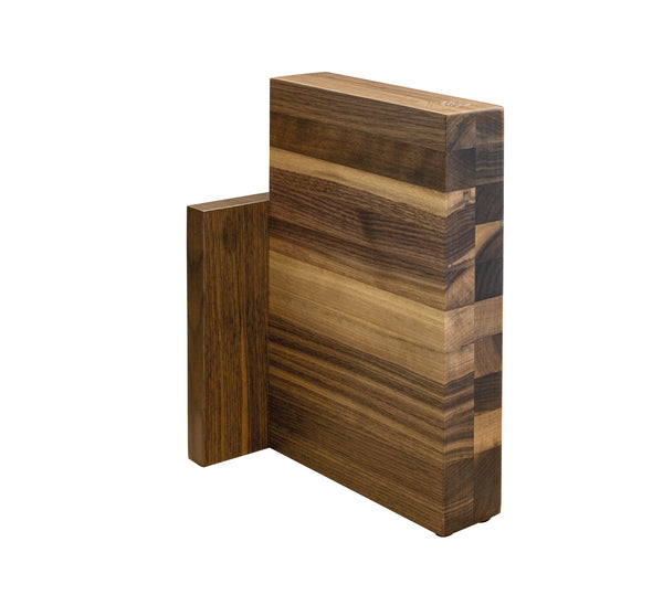 MILANO Magnetic knife block walnut wood 6 knife positions