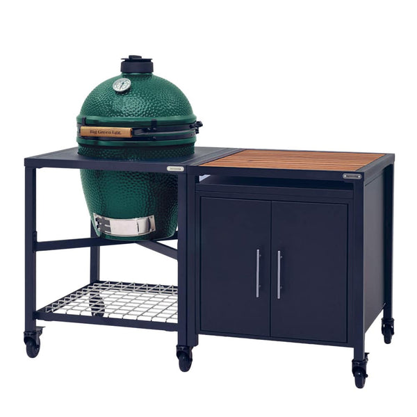 Big Green Egg grill alatti bővítőszekrény modullal kültéri moduláris asztalrendszerhez