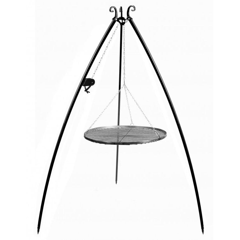 Cook King csorlos haromlabu grill 200 cm, porfestett acel allvany, fuggesztett acel grillracs