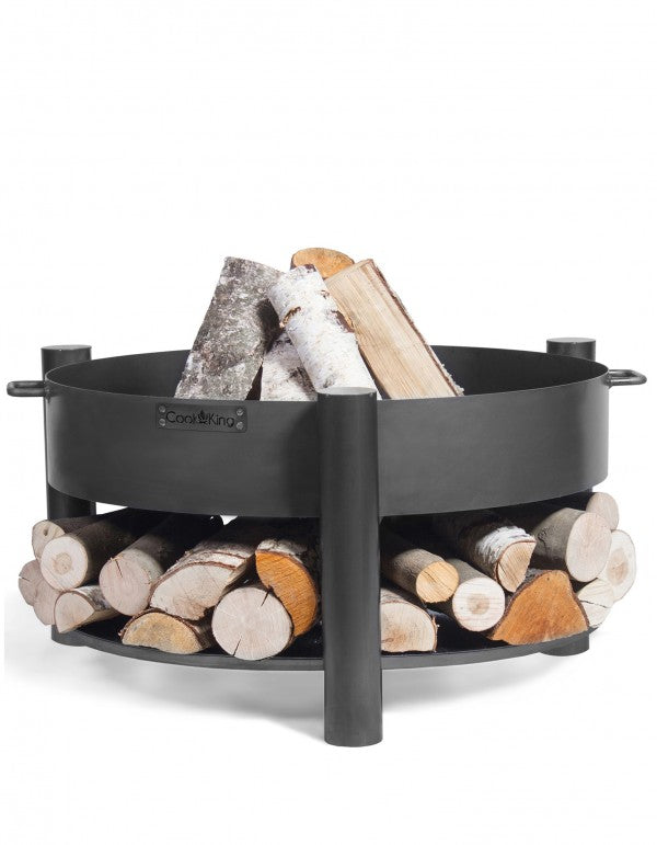 Záhradné ohnisko Cook King MONTANA – ohnisko so vstavaným úložným priestorom na drevo a rukoväťou (60–80 cm)