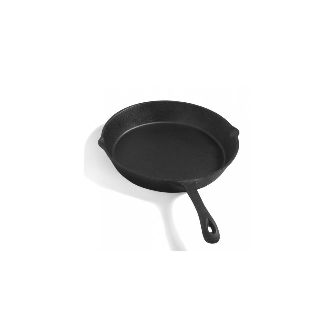 Cook King hosszú nyelű 26 cm-es öntöttvas serpenyő két oldalán kiöntőcsőrrel