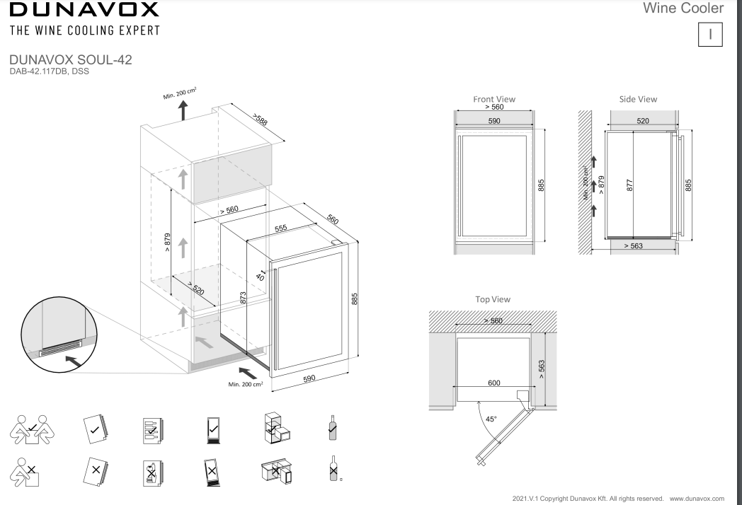 Dunavox Soul 42 palackos borhűtő DAB-42.117DSS