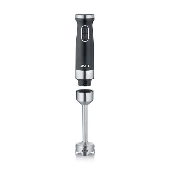 Graef botmixer HB602, fekete – 1 200 W DC motorral, karcsú rozsdamentes turmixszárral, teljes nézet.