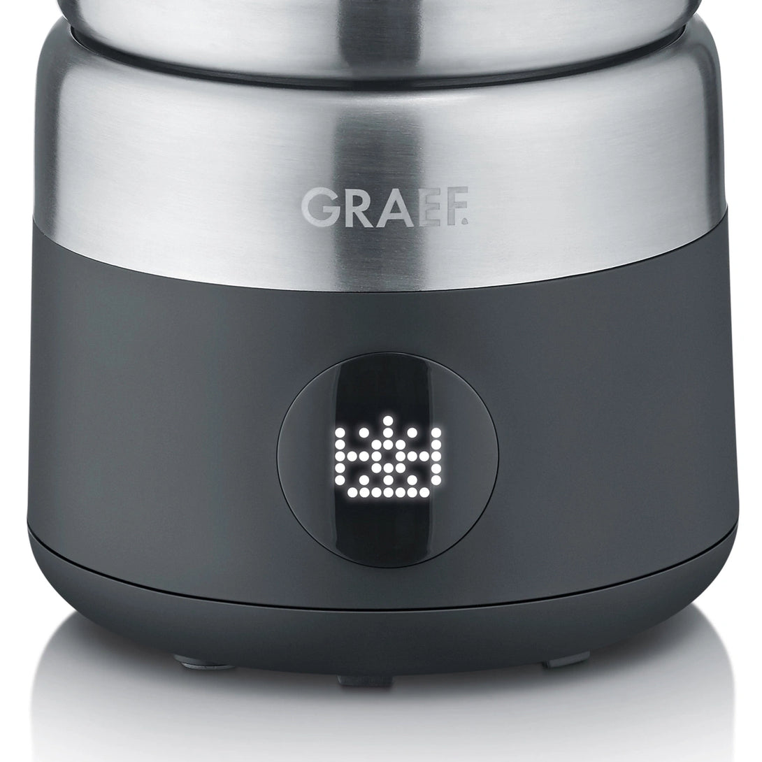 Graef MS802 – LED ikon krémes, selymes tejhab programhoz, fekete alapegységen.