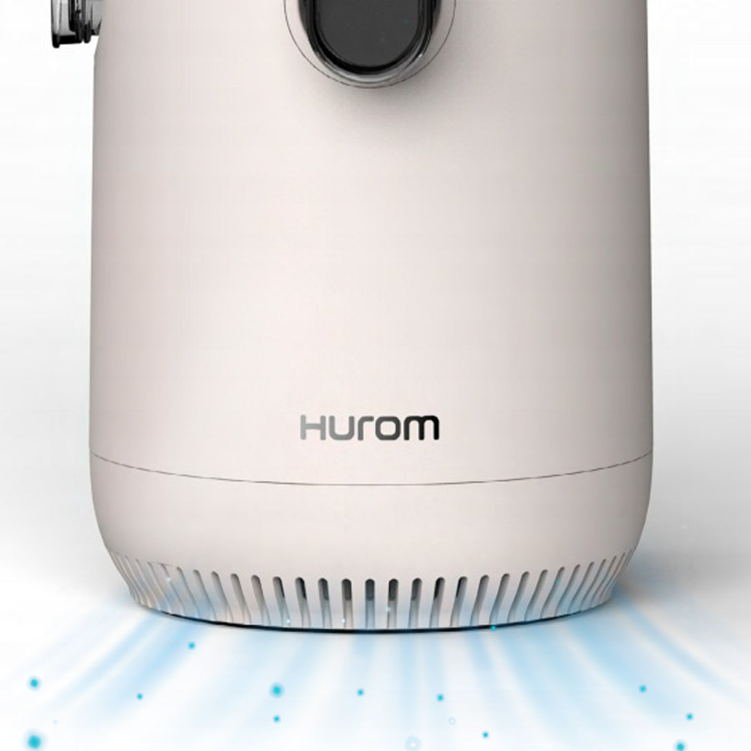 Hurom E50ST slow juicer alsó szellőzőrendszere – hatékony hőelvezetés és biztonságos működés prémium kialakításban