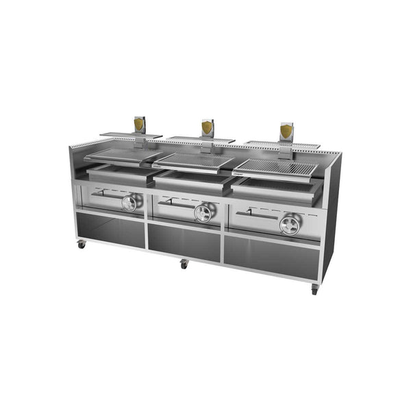 Josper PVJ-76-3-3-MB Baskický trojitý gril na drevené uhlie s podstavcom 76 cm