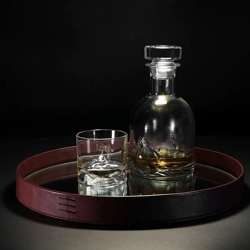 Liiton Luxury Everest Whiskey-s Szett - dekantáló, kristálypohár, tálca.