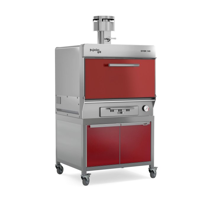 Pujadas Classic Brasa faszenes grill kemence, 140 fős kapacitás, bordó kivitel, jobb nézet