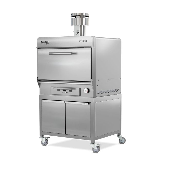 Pujadas Classic Brasa faszenes grill kemence, 140 fős kapacitás, ezüstmetál kivitel, bal nézet