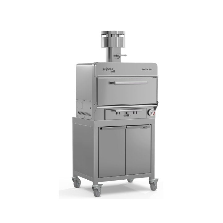 Pujadas Classic Brasa faszenes grill kemence, 50 fős kapacitás, ezüstmetál kivitel, jobb nézet