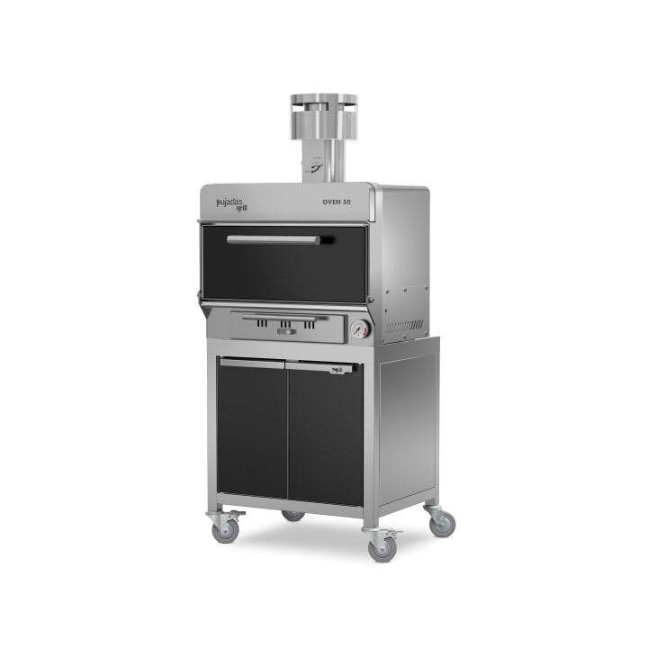 Pujadas Classic Brasa faszenes grill kemence, 50 fős kapacitás, fekete kivitel, bal nézet