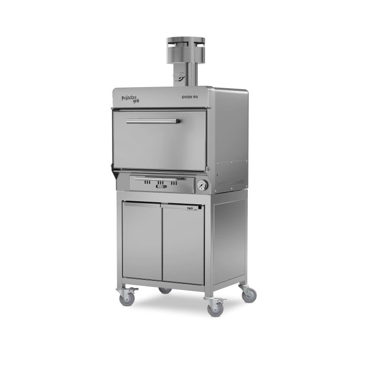 Pujadas Classic Brasa faszenes grill kemence, 90 fős kapacitás, ezüstmetál kivitel, bal nézet