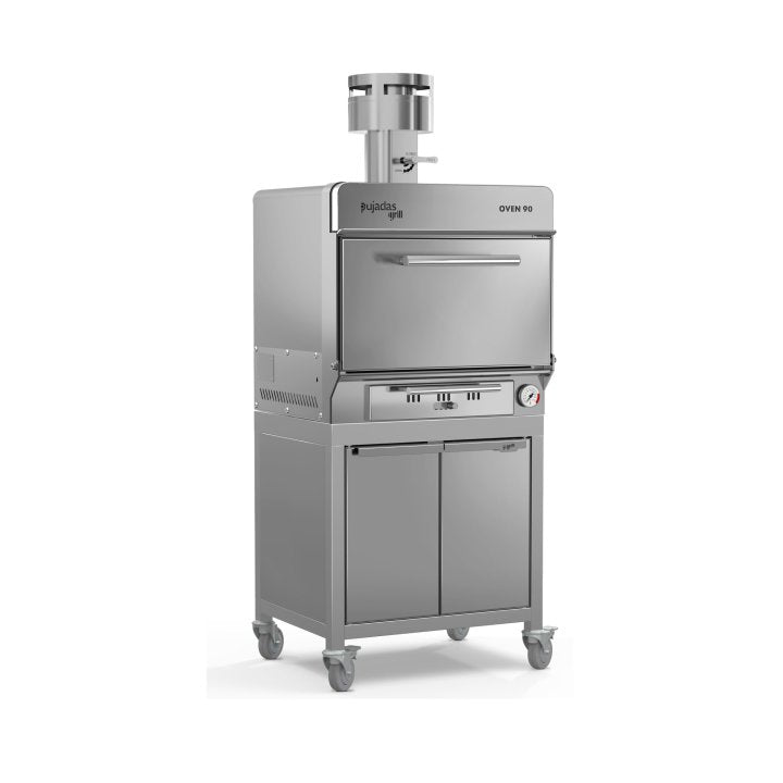 Pujadas Classic Brasa faszenes grill kemence, 90 fős kapacitás, ezüstmetál kivitel, jobb nézet