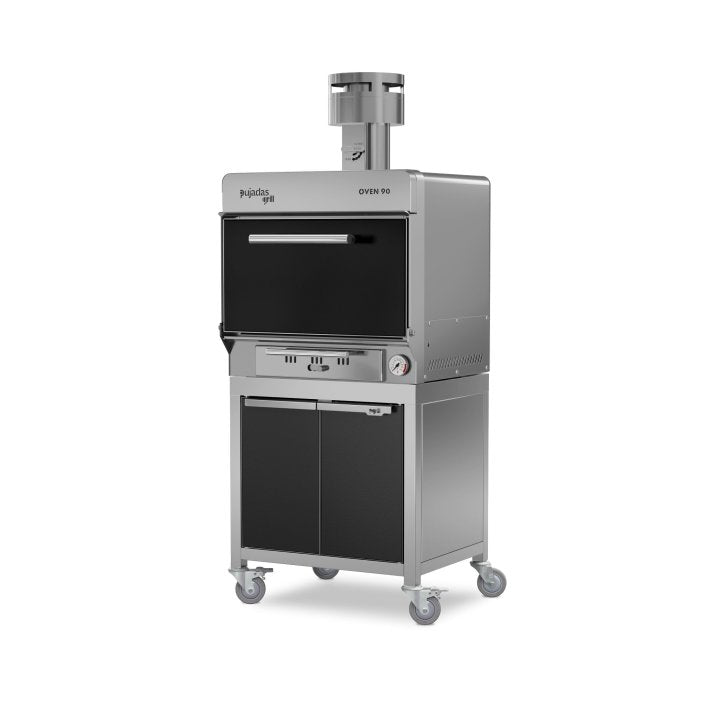 Pujadas Classic Brasa faszenes grill kemence, 90 fős kapacitás, fekete kivitel, bal nézet