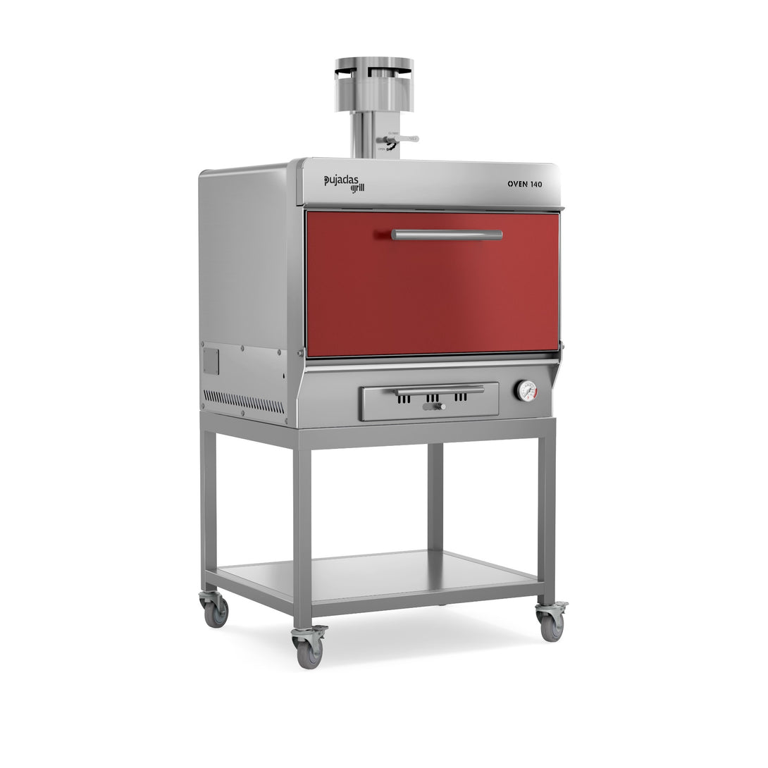 Pujadas Essential Brasa faszenes grill kemence, 140 fős kapacitás, bordó kivitel, jobb nézet
