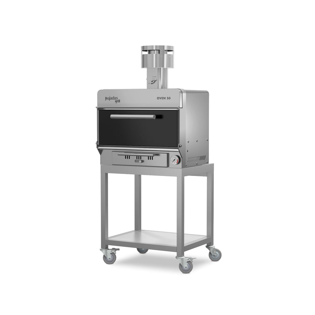 Pujadas Essential Brasa faszenes grill kemence, 50 fős kapacitás, fekete kivitel, bal nézet