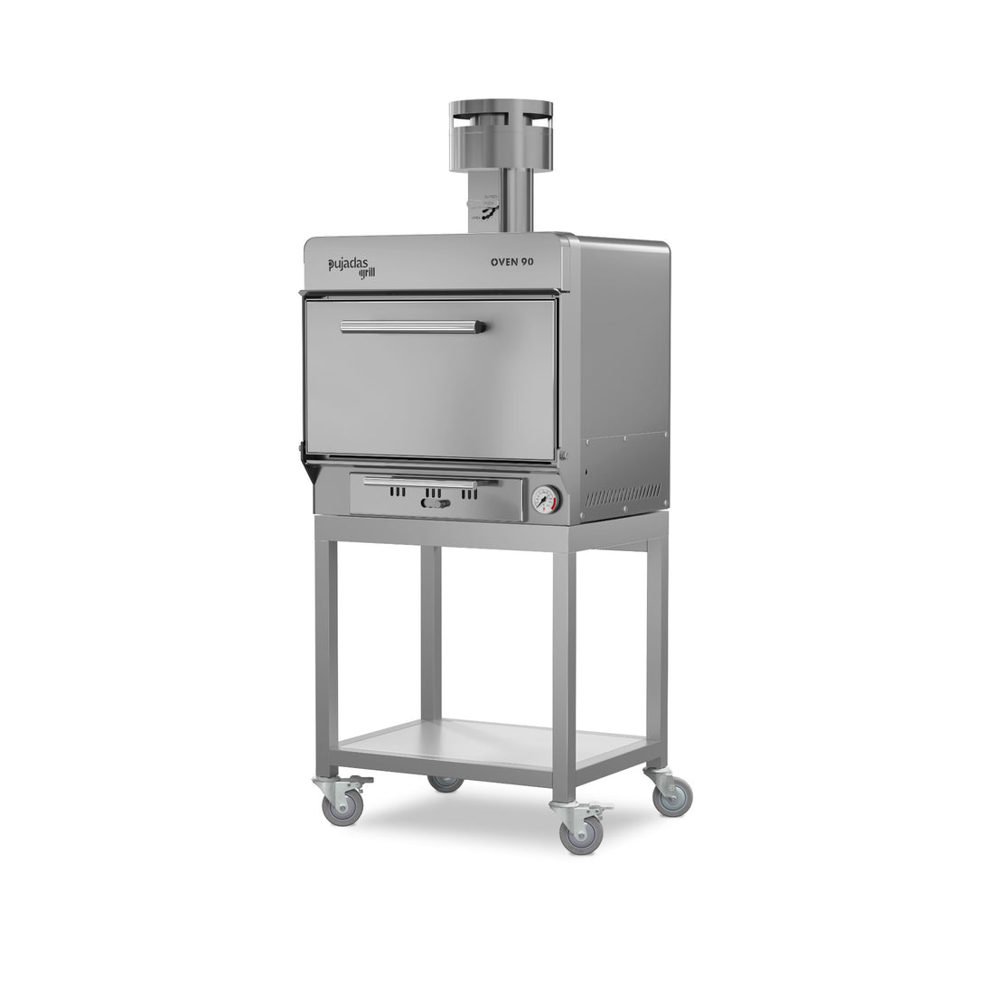 Pujadas Essential Brasa faszenes grill kemence, 90 fős kapacitás, bordó kivitel, jobb nézet