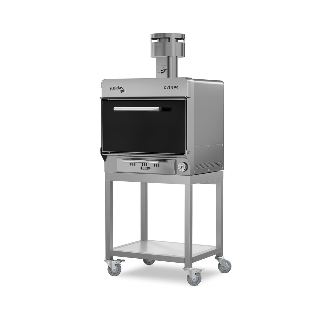 Pujadas Essential Brasa faszenes grill kemence, 90 fős kapacitás, ezüstmetál kivitel, szemből
