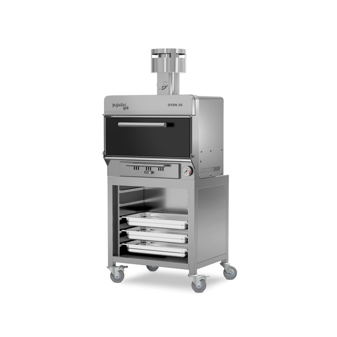 Pujadas Functional Brasa faszenes grill kemence, 50 fős kapacitás, fekete kivitel, bal nézet