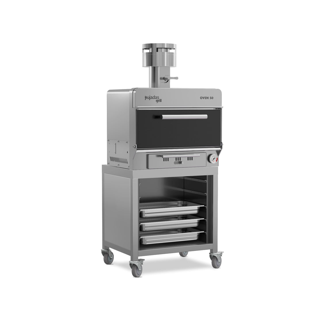 Pujadas Functional Brasa faszenes grill kemence, 50 fős kapacitás, fekete kivitel, jobb nézet