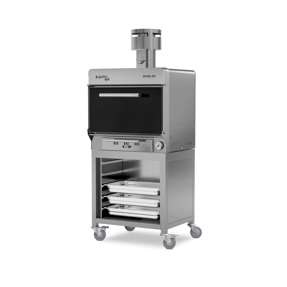 Pujadas Functional Brasa faszenes grill kemence, 90 fős kapacitás, fekete kivitel, bal nézet