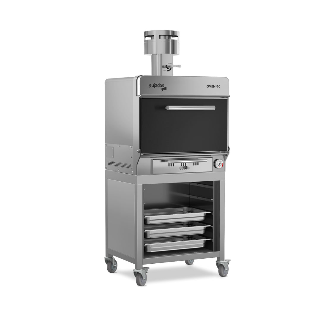 Pujadas Functional Brasa faszenes grill kemence, 90 fős kapacitás, fekete kivitel, jobb nézet
