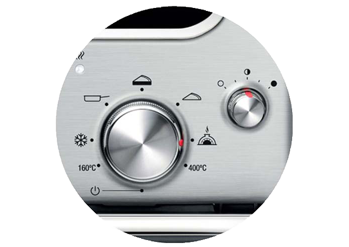 Sage The Smart Oven ® Pizzaiolo Elektromos Pizzasütő SPZ820 - állító tárcsák közelről.