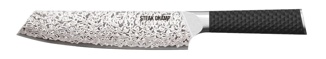 STEAK CHAMP „Wagyu" Damaszk szakácskés 20 cm + ajándék bőrtok